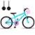 Bicicleta Infantil Aro 20 Com Cestinha e Rodinhas - Azul Claro