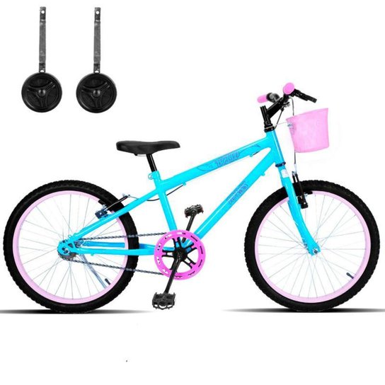 Bicicleta Infantil Aro 20 Com Cestinha e Rodinhas