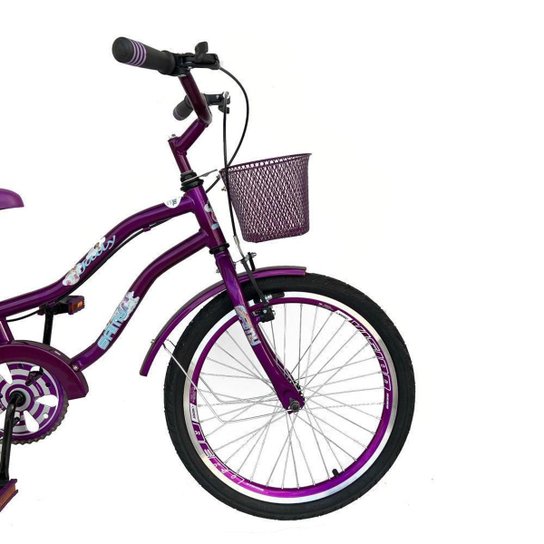 Bicicleta Infantil Aro 20 Menina Freio V Brake Aro Aero Lubrificada E Revisada Com Cestinha