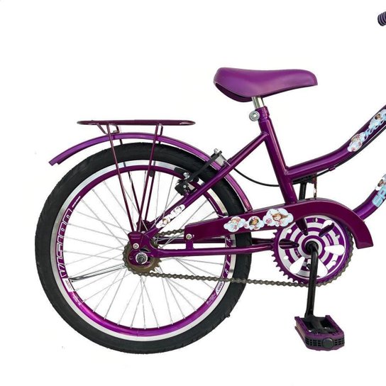 Bicicleta Infantil Aro 20 Menina Freio V Brake Aro Aero Lubrificada E Revisada Com Cestinha