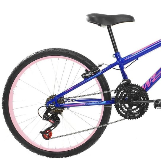 Bicicleta Infantil Feminina Aro 24 Wendy 18V Com Cestinha