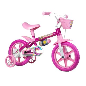 Bicicleta Infantil Nathor Flowes Rosa Aro 12 Com Cesta