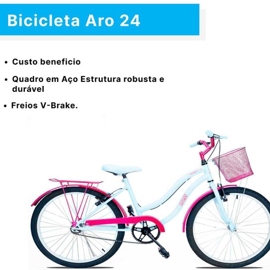 Bicicleta Infantil Retro Aro 24 Forss Hello Turquesa