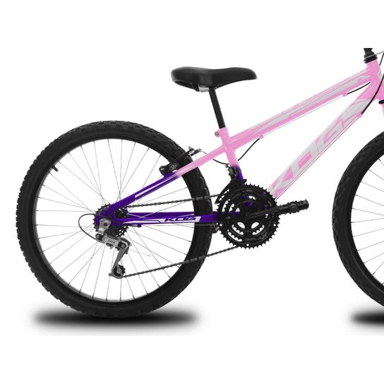 Bicicleta KOG Aro 24 Infantil Feminina 18 Velocidades Shimano com Cestinha