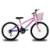 Bicicleta KOG Aro 24 Infantil Feminina 18 Velocidades Shimano com Cestinha - Violeta+Rosa