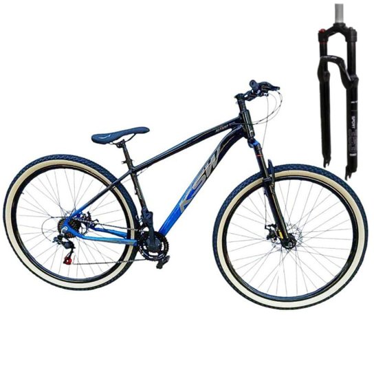 Bicicleta Ksw Aro 29 21v Garfo Trava Ombro Pneus Faixa Amarelo