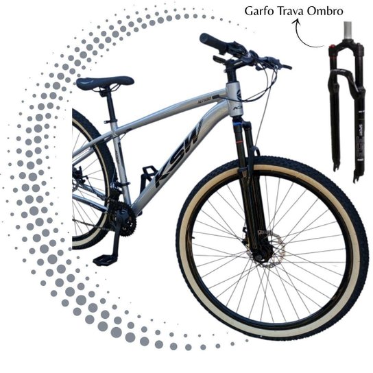 Bicicleta Ksw Aro 29 21v Garfo Trava Ombro Pneus Faixa Amarelo