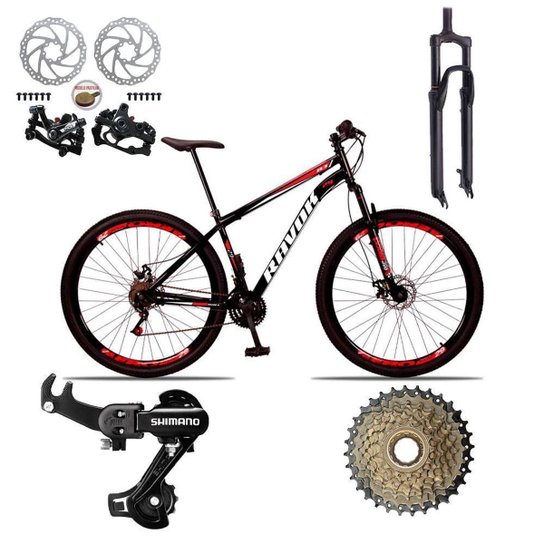 Bicicleta Mountain Bike 21 Velocidades Aço Suspensão Shimano