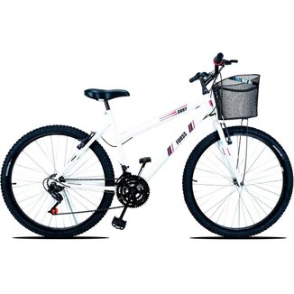 Bicicleta Passeio Anny Aro 26 C/cestinha 18 Vel. Branca