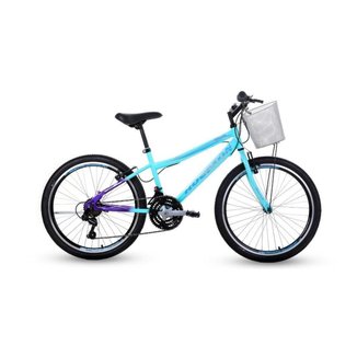 Bicicleta Windy 21v Aro 24 com Cesta Juvenil Menina