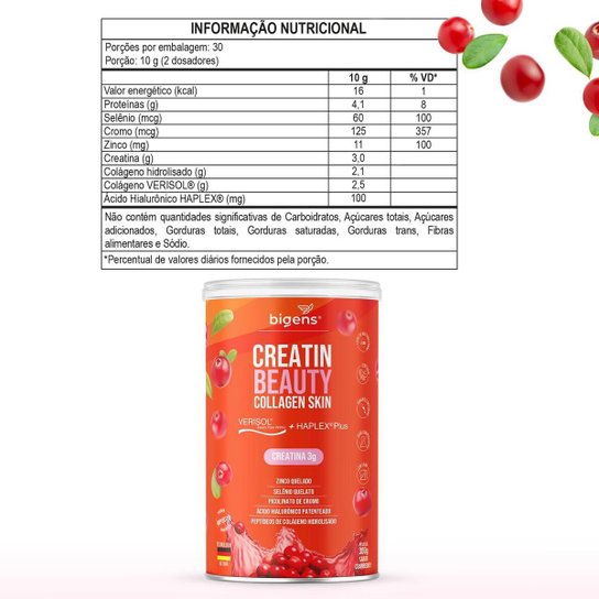 BIGENS CREATIN BEAUTY COLLAGEN SKIN 300G CRANBERRY