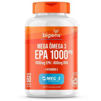 Bigens Mega Ômega 3 Epa 1000 Meg-3 + Vitamina E 60 Caps