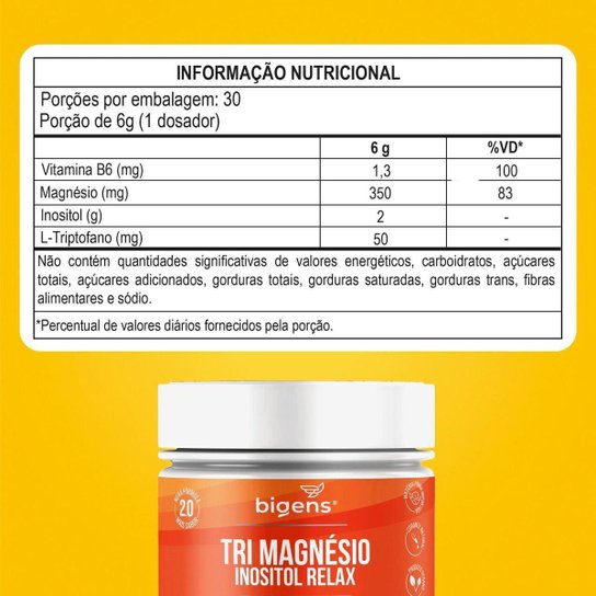 Bigens Tri Magnésio Inositol Relax 180G Maracujá