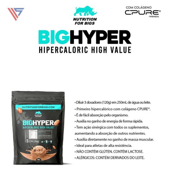 BigHyper 3Kg + Pré Hormonal Duratext 60 Tabletes + Pasta de Amendoim 600g