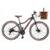 Bike Feminina Aro 29 KSW MWZA Retrô 21v Shimano Com Cesta - Preto+Rosa
