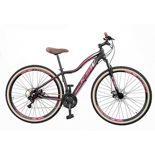 Bike Feminina Aro 29 KSW MWZA Retrô 21v Shimano Com Cesta