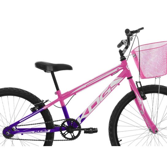 Bike Infantil Aro 24 KOG Feminina com Cestinha V-Brake