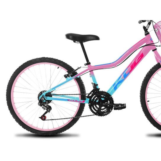 Bike Infantil Feminina Aro 24 KOG Alumínio 18V Cestinha