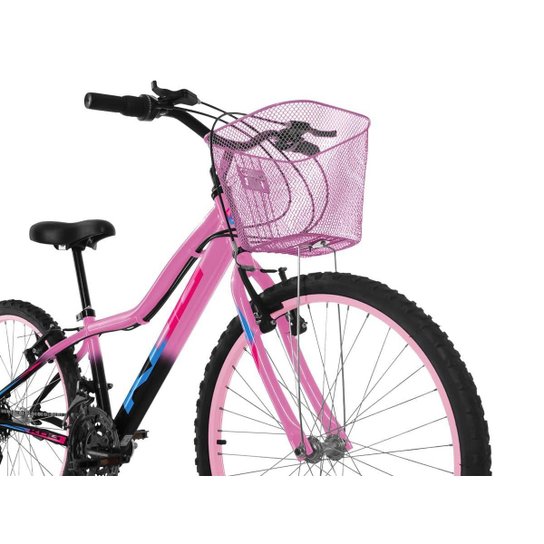 Bike Infantil Feminina Aro 24 KOG Alumínio 18V Cestinha