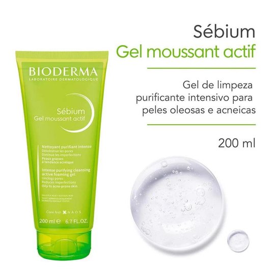 Bioderma Sébium Actif Kit com 2 Unidades - Gel de Limpeza Antioleosidade - 200ml Kit