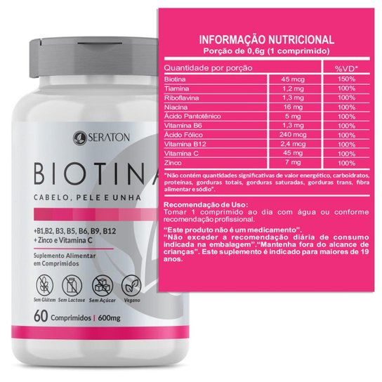 Biotina 45mcg | 60 comprimidos | Vegano