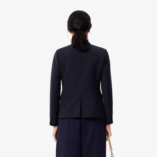 Blazer Slim Fit de Lã com Logo Bordado Lacoste Feminina