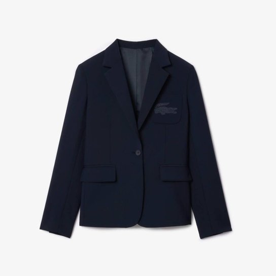 Blazer Slim Fit de Lã com Logo Bordado Lacoste Feminina