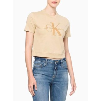 Blusa Calvin Klein Manga Curta Malha Casual Feminino CF3OC01BC6290712 Cor:;Tamanho:M;Gênero:Feminino