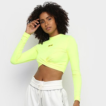 cropped manga longa colcci