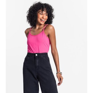 Blusa de Alça Feminina Viscotorcion Básica Rovitex Rosa