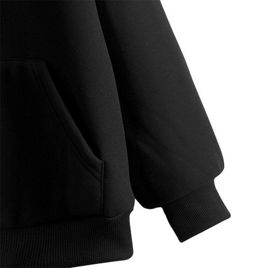 Blusa de Frio Moletom Canguru com Capuz Macio Relaxado Siri