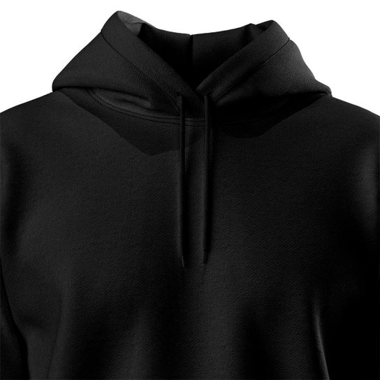 Blusa de Frio Moletom Canguru Com Capuz Masculino Liso Casual