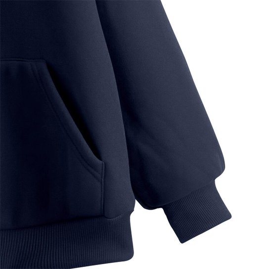 Blusa de Frio Moletom Canguru Com Capuz Masculino Liso Casual