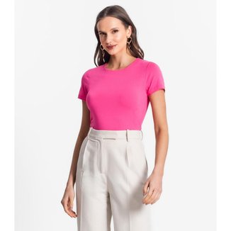 Blusa De Viscotorcion Básica Feminina Endless Rosa