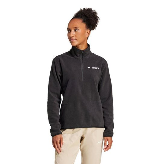 Blusa Fleece 1/2 Zíper Multi Essentials Adidas