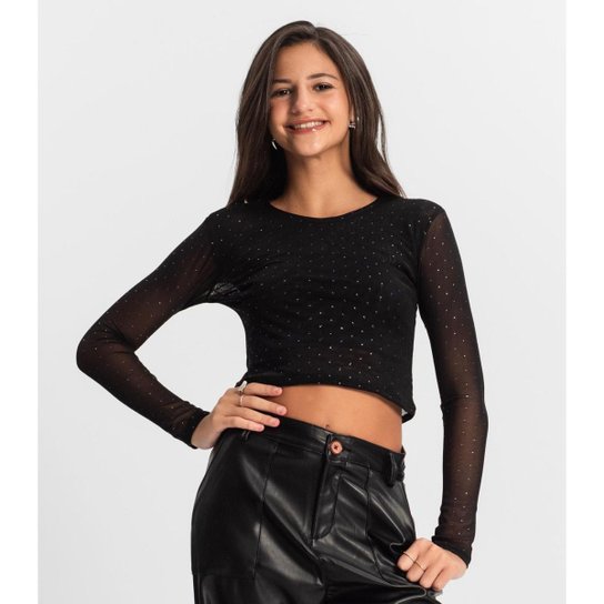 Blusa Juvenil Com Sobreposição Minty