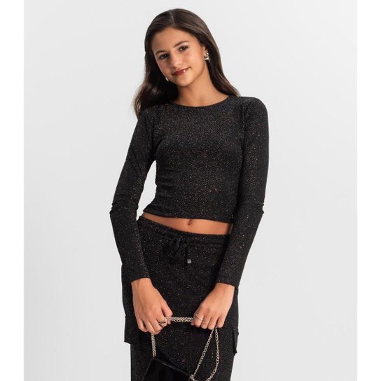 Blusa Juvenil Feminina Manga Longa Minty