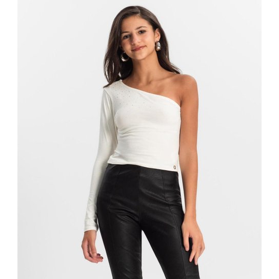 Blusa Juvenil Feminina Um Ombro Só Minty
