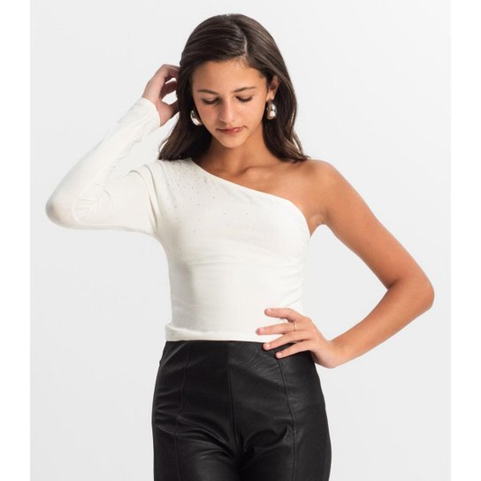 Blusa Juvenil Feminina Um Ombro Só Minty