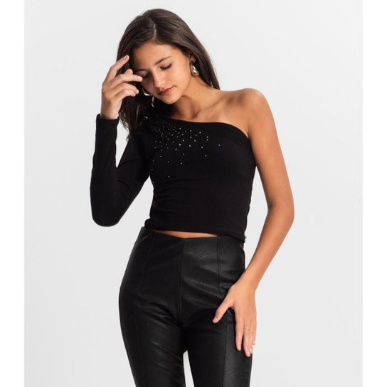 Blusa Juvenil Feminina Um Ombro Só Minty