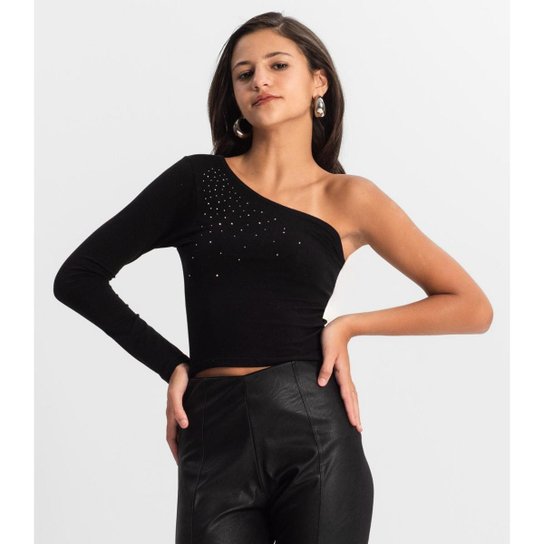 Blusa Juvenil Feminina Um Ombro Só Minty