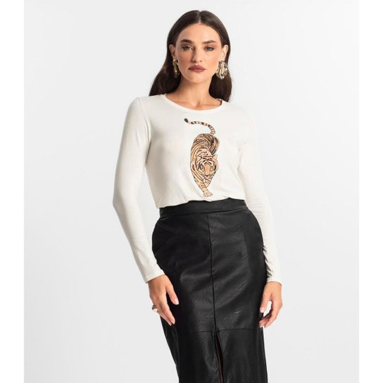 Blusa Manga Longa com Bordado Endless