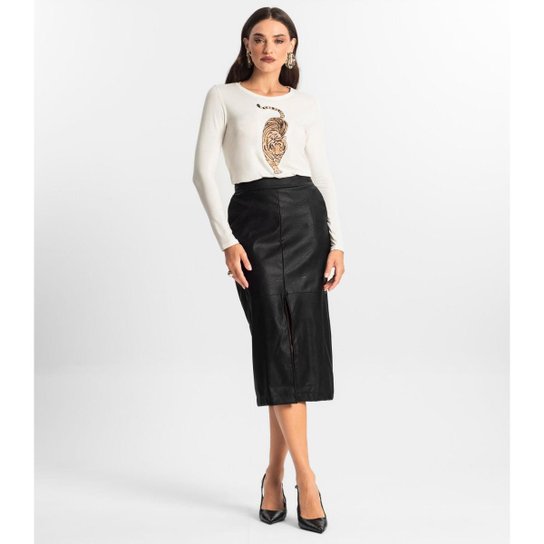 Blusa Manga Longa com Bordado Endless