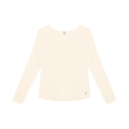 Blusa Manga Longa Em Ribana Canelada Rovitex