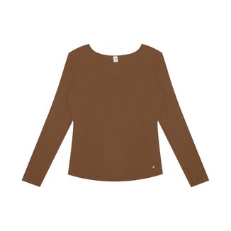 Blusa Manga Longa Em Ribana Canelada Rovitex