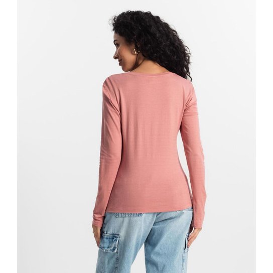 Blusa Manga Longa Feminina Rovitex Rosa