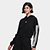 Blusa Moletom Cropped Adidas 3 Listras Com Capuz Feminina - Preto+Branco