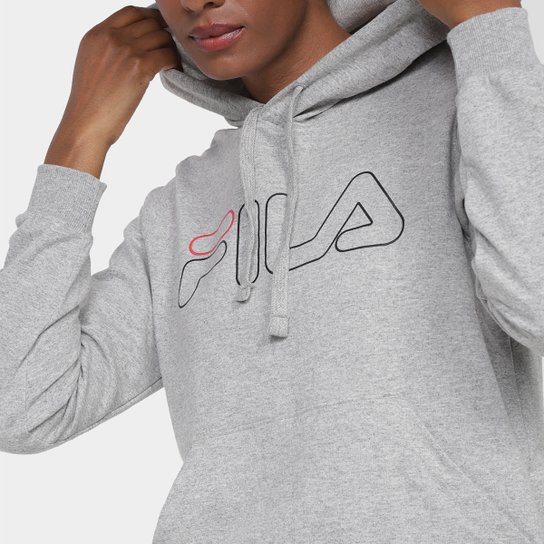 Blusa Moletom Fila Outline Basic com Capuz Feminina
