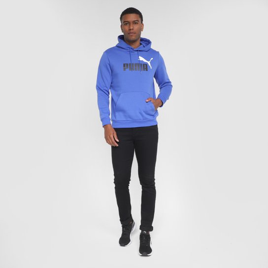 Blusa Moletom Puma Essentials + 2 Col Big Logo Fl com Capuz Masculino