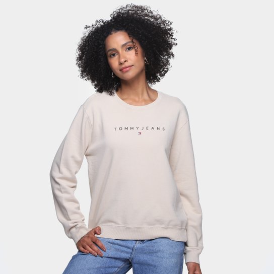 Blusa Moletom Tommy Jeans Linear Crew Feminina